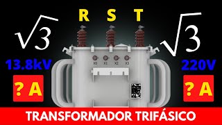 TRANSFORMADOR TRIFÁSICO Como calcular a corrente no primário e secundário do trafo trifásico [upl. by Idnahs]