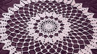 Crochet doily tutorial How to crochet doily 1620 round Part 5 [upl. by Killarney73]