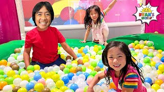 Fun Indoor Playground for Kids with Ryan Emma and Kate [upl. by Nnaeoj]