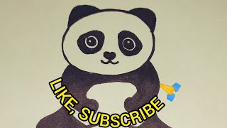 How to draw teddy bear 🧸 panda drawing 🐼 very easy [upl. by Auqinal361]