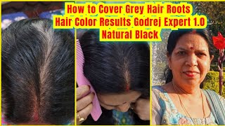 How to Cover Grey Hair Roots Using Hair Color Results Godrej Expert 10 Natural Black [upl. by Nylatsirhc664]