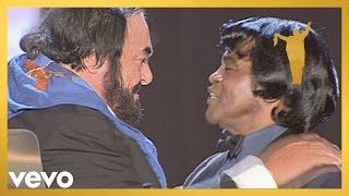 Luciano Pavarotti James Brown  Its A Mans Mans Mans World Official Live Performance Video [upl. by Moll768]