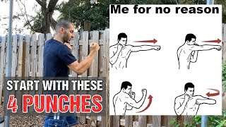 4 Punches Every Beginner Must Start With  Master These Fundamental 4 First Boxing MMA Fighting [upl. by Bone]