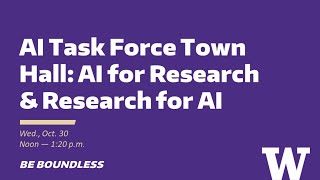 AI Task Force Town Hall AI for Research and Research for AI [upl. by Risay]