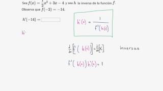 Evaluando la derivada de la función inversa  Cálculo  Khan Academy en Español [upl. by Nyer]