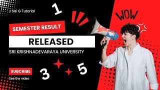 1st 3rd and 5th SEMESTER RESULTS AVAILABLE CHACK NOW  Sri Krishnadhevaraya University [upl. by Eart]