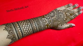 Full back hand wedding mehndi designs [upl. by Celeski]