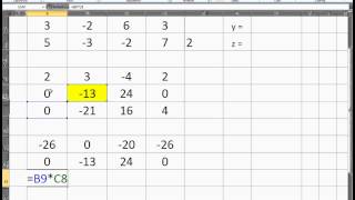 3x3 GaussJordan Elimination Excelwmv [upl. by Mccutcheon345]