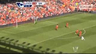 Jamie Carragher INCREDIBLE SHOT ALMOST GOAL vs QPR 19052013 [upl. by Isola822]