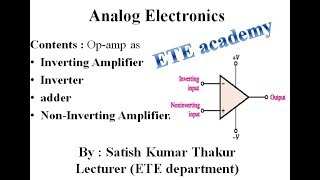 applications of Opamp part 2 Inverting and Noninverting Amplifier Inverter Adder [upl. by Yeliab882]