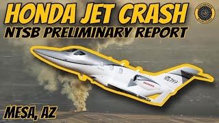 NTSB Preliminary Report  Honda Jet Mesa AZ [upl. by Chinua]