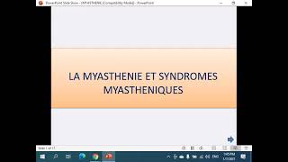 Myasthenie Et Syndrome Myasthenique Dr Serairi [upl. by Mcquoid749]