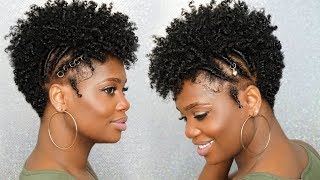 Mohawk Tutorial on Tapered Natural Hair  MissKenK [upl. by Poulter164]