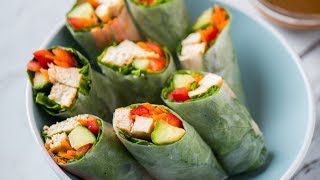 Chicken Spring Rolls  So fresh amp delicious [upl. by Shirline290]