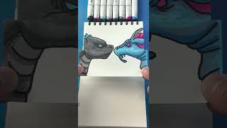 Godzilla vs Tiamat Folding Surprise artlandhowtodraw howtodraw shorts godzilla [upl. by Sordnaxela]