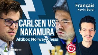 Partie déchecs en blitz commentée opposant Magnus Carlsen à Hikaru Nakamura [upl. by Deva]