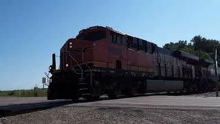 BNSF 8028 leading XBAKABE530A with H1 unit trailing August 10th 2024 [upl. by Gastineau19]