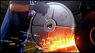 Amazing Barbell Plates Making Process！Large Barbell Forge Factory！ [upl. by Kev]