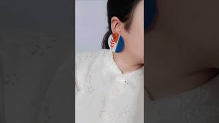 Hand painted earrings diy painting earrings trending art shorts handmade jewellery [upl. by Crespi44]