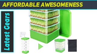 Upgrade Stackable Microgreens Fresh Organic Bean Seed Sprouter Tray for Fast Seed Germination [upl. by Hoshi]