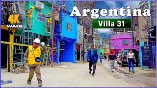 【4K】𝐖𝐀𝐋𝐊 ➜ 𝐁𝐔𝐄𝐍𝐎𝐒 𝐀𝐈𝐑𝐄𝐒 🇦🇷 VILLA 31 🇦🇷 ARGENTINA 4K video  Travel channel [upl. by Gracia]