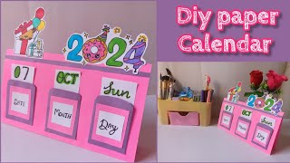 How to make a cute desk calendar  diy calendar  paper Mini Calendar paper crafts for school  DIY [upl. by Attenad]