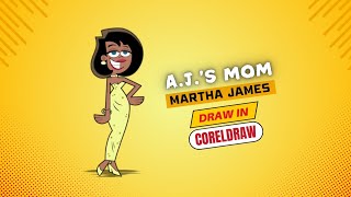 How To Draw AJs Mom Martha James From Fairly Odd Parents  Coreldraw [upl. by Eemla]