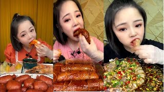 Chinese people eating  Street food  quotfilter cake shrimp sausagequot 39 [upl. by Derreg761]