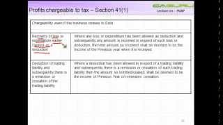 CA IPCC PGBP 70  Profits chargeable to tax  Section 411 [upl. by Zischke]