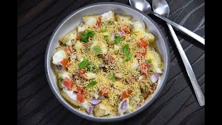 आलू दही चाट  dahi aloo chaat recipe  instant evening snack recipes [upl. by Harragan348]