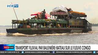 Transport fluvial par baleinière bateau sur le fleuve congo [upl. by Hannan]