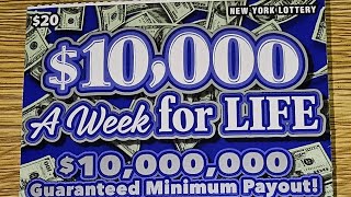 5 Tickets 10000 A week for Life NYC NY Lottery Scratch Off Tickets [upl. by Ybanrab197]