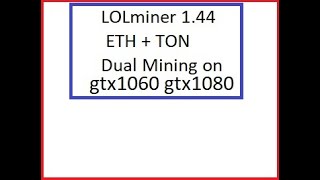 LOLminer 144 ETH  TON Dual Mining on 1060 1080 [upl. by Jollanta]