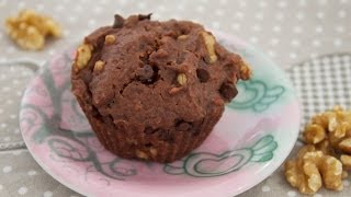 Rezept Schoko Muffins mit Walnüssen ✪ Muffins mit 2x Schokolade ✪ Schokotröfpchen amp Kakaopulver [upl. by Sitnik786]