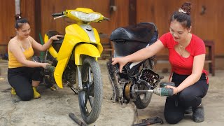 Repair and restore Yamaha Jupiterv 110cc motorbike to help a farmer in the village [upl. by Nosmoht969]