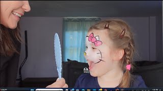 Face painting for beginners  Hello Kitty  super cute and easy design  great for events [upl. by Anoid]