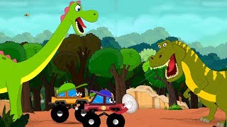 Dinosaurs Cartoons for children with Dino Egg Rescue by Little Red Truck  videos for Kids [upl. by Hedvah843]