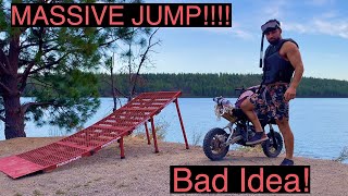 Jumping My Pit Bike Into The Lake GONE WRONG [upl. by Hnacogn]