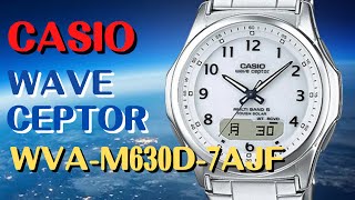 CASIO 電波ソーラー腕時計 WAVE CEPTOR WVAM630D7AJF フリーサイズメタルバンド [upl. by Chiaki]