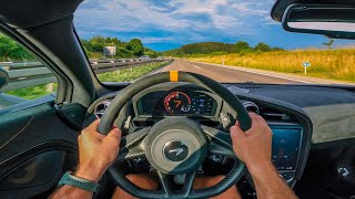 POV 317kmh on german Autobahn with a Novitec McLaren 765LT Spider [upl. by Raycher46]