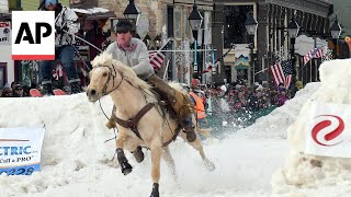 Skijoring blends rodeo and ski culture in Colorado town [upl. by O'Carroll]