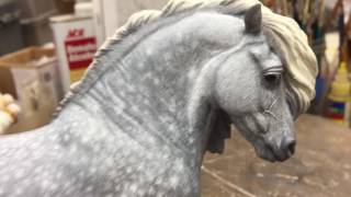 Painting a dapple gray model horse [upl. by Bathesda]