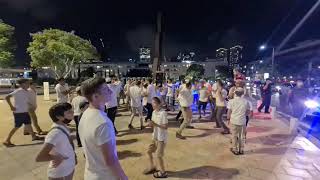 Israelis Jews in TelAviv celebrate Simchat Torah Joy of Torah by dancing with the Torah scrolls [upl. by Shanda]