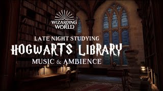 Late Night Studying at Hogwarts Library 📖  Harry Potter Music amp Ambience  3 Hours [upl. by Ltihcox]