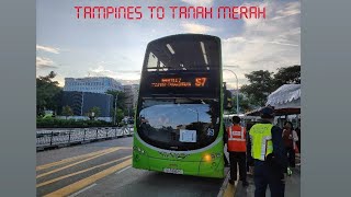 SMRT Shuttle 7 Volvo B9TL Batch 4 SG5582S Tampines to Tanah Merah [upl. by Yettie]