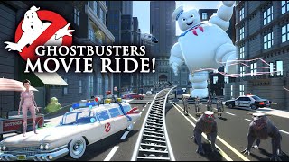 GHOSTBUSTERS Backlot Movie Roller Coaster amp Dark Ride POV CC [upl. by Lattimer]