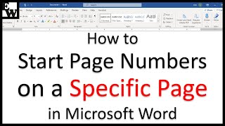 How to Start Page Numbers on a Specific Page in Microsoft Word PC amp Mac [upl. by Romeon422]