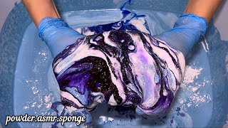 Bleach  oxy powder  blue and purple powder 🩵💜Squeezing sponges asmr [upl. by Ahsienet429]