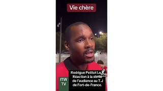 Martinique Réaction de Rodrigue PETITOT leader RPACC à sa sortie du Tribunal de Fort de France [upl. by Cosmo]