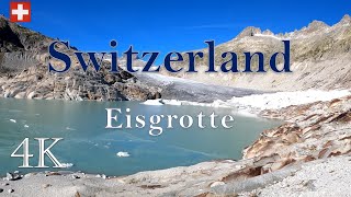 Eisgrotte Belvédère  4k  Eisgrotte Rhone Gletscher  Switzerland 2021  exploring adventure [upl. by Caterina]